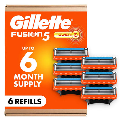 Gillette Fusion5 Power 5-Blade Razor Blade Refills for Men with Precision Trimmer, 10 Count