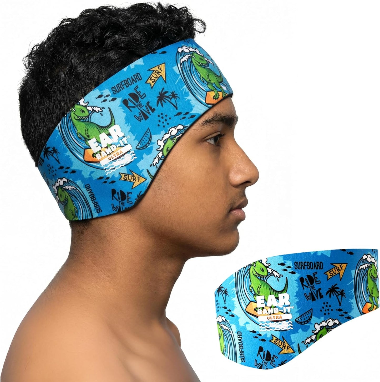 Earvolution Ear Band-It Ultra Swimming Headband for Kids and Adults - Invented by Ear, Nose, and Throat Physician - Custom Anti-Slip Grip Neoprene Maximizes Protection, 13 Color Options, 3 Sizes