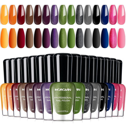 Morovan 15 Bright Color 0.27oz Air Quick Dry Nail Polish Gift Set for Women