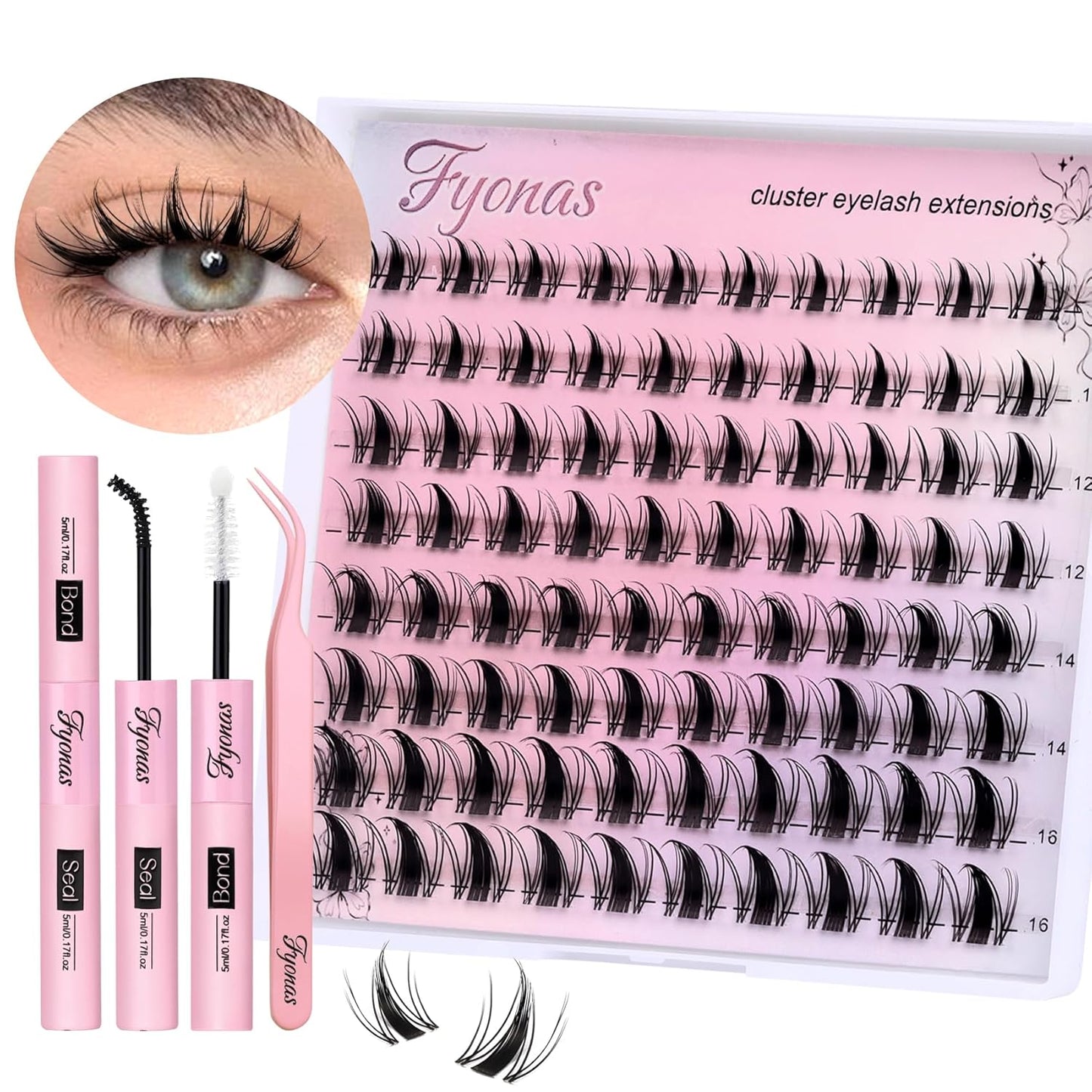 Lash Clusters Manga Eyelash Clusters Spiky Cluster Eyelash Extensions 80Pcs C Curl Individual Lashes Volume Anime Lash Clusters with Thin Band Cosplay Lashes DIY at Home (Cutey)