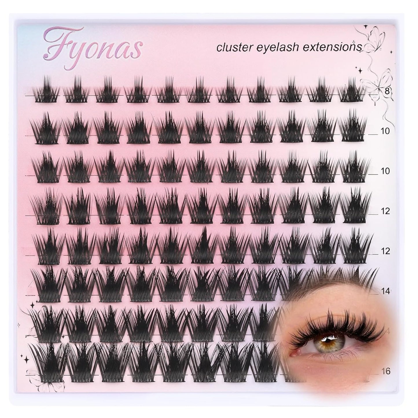 Lash Clusters Manga Eyelash Clusters Spiky Cluster Eyelash Extensions 80Pcs C Curl Individual Lashes Volume Anime Lash Clusters with Thin Band Cosplay Lashes DIY at Home (Cutey)