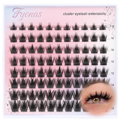 Lash Clusters Manga Eyelash Clusters Spiky Cluster Eyelash Extensions 80Pcs C Curl Individual Lashes Volume Anime Lash Clusters with Thin Band Cosplay Lashes DIY at Home (Cutey)