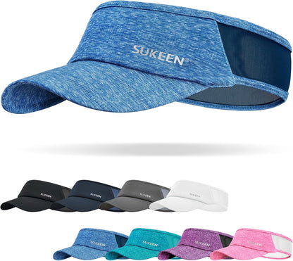 Sukeen Sports Sun Visor Men Women Lightweight Portable Cooling Stretchy Visor Hat for Running, Golf, Daily Wear