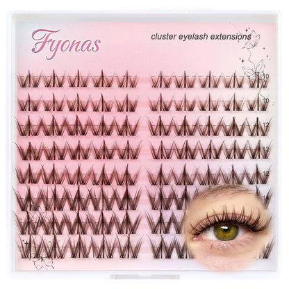 Lash Clusters Manga Eyelash Clusters Spiky Cluster Eyelash Extensions 80Pcs C Curl Individual Lashes Volume Anime Lash Clusters with Thin Band Cosplay Lashes DIY at Home (Cutey)