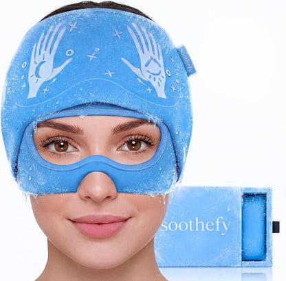 Migraine Relief Cap with Slide-Up Eye Mask - Patent Pending - Headache Relief Hat for Hangover, Stress, Tension - Buttery Soft, Made for Bad Days