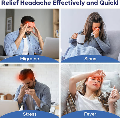 Qnoon Migraine Relief Cap, Headache Relief Cap Mask Products, Cooling Odorless Gel Ice Head Wrap for Tension, Stress,Hangover & Puffy Eyes