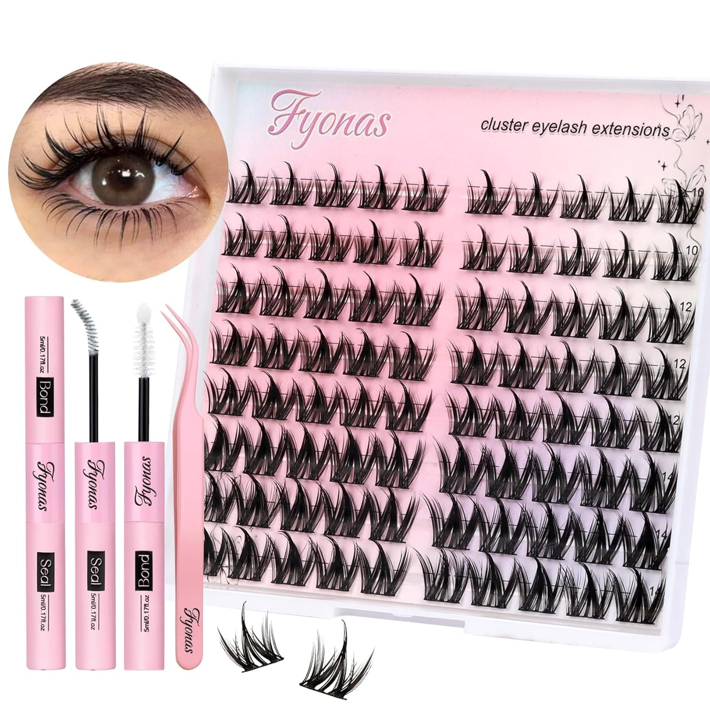 Lash Clusters Manga Eyelash Clusters Spiky Cluster Eyelash Extensions 80Pcs C Curl Individual Lashes Volume Anime Lash Clusters with Thin Band Cosplay Lashes DIY at Home (Cutey)
