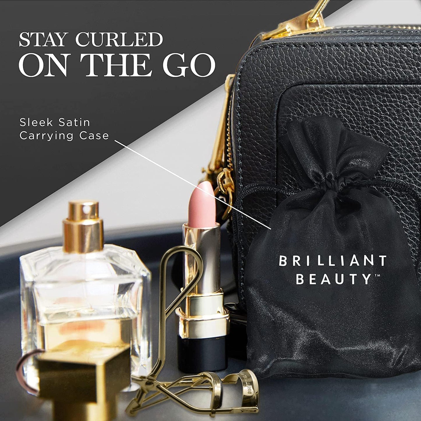 Eyelash Curler with Satin Bag & Refill Pads - Award Winning - No Pinching, Just Dramatically Curled Eyelashes for a Lash Lift in Seconds (Gold)