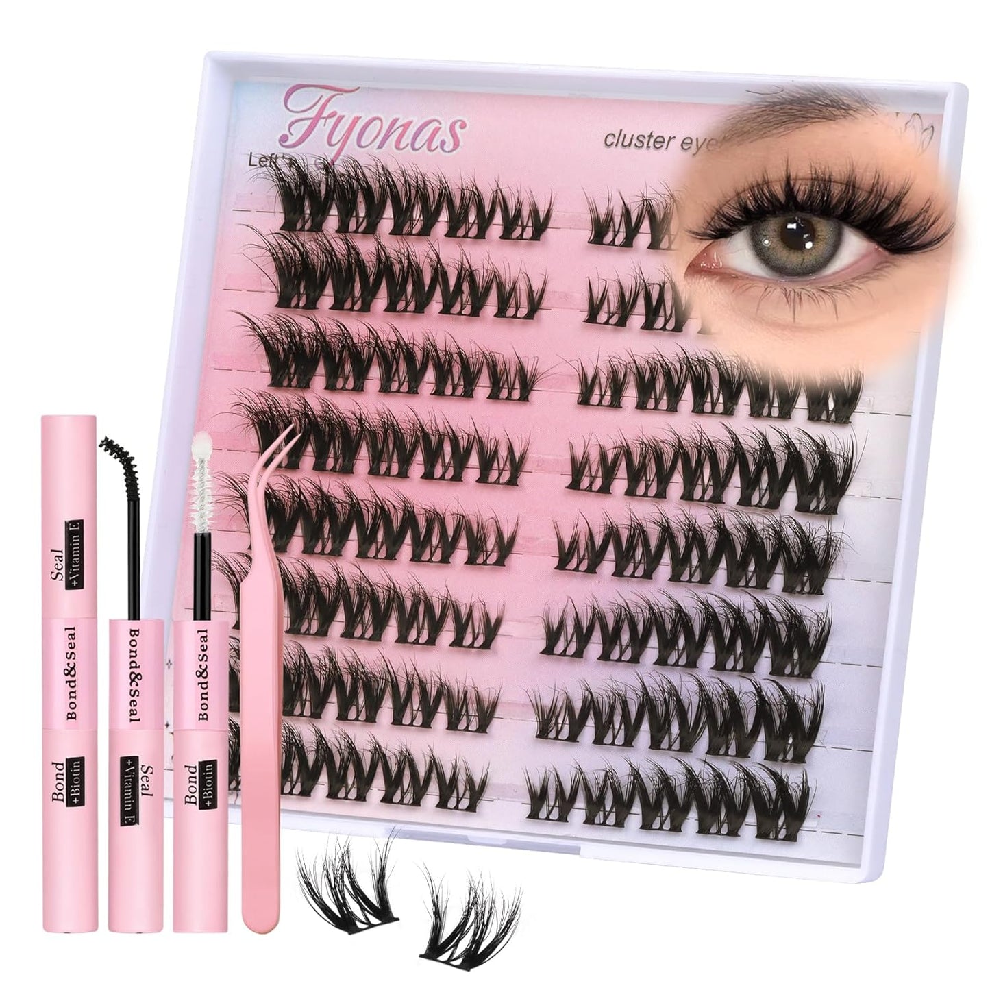 Lash Clusters Manga Eyelash Clusters Spiky Cluster Eyelash Extensions 80Pcs C Curl Individual Lashes Volume Anime Lash Clusters with Thin Band Cosplay Lashes DIY at Home (Cutey)