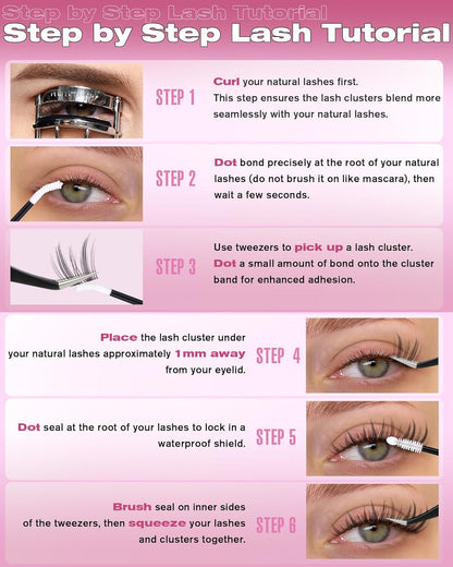 EYDEVRO Bunny Lash Clusters Manga Eyelash Clusters Wet Look Fairy Wispy Cluster Eyelash Extensions Anime Cluster Lashes 120 Pcs 10-16mm C Curl DIY Lash Extensions