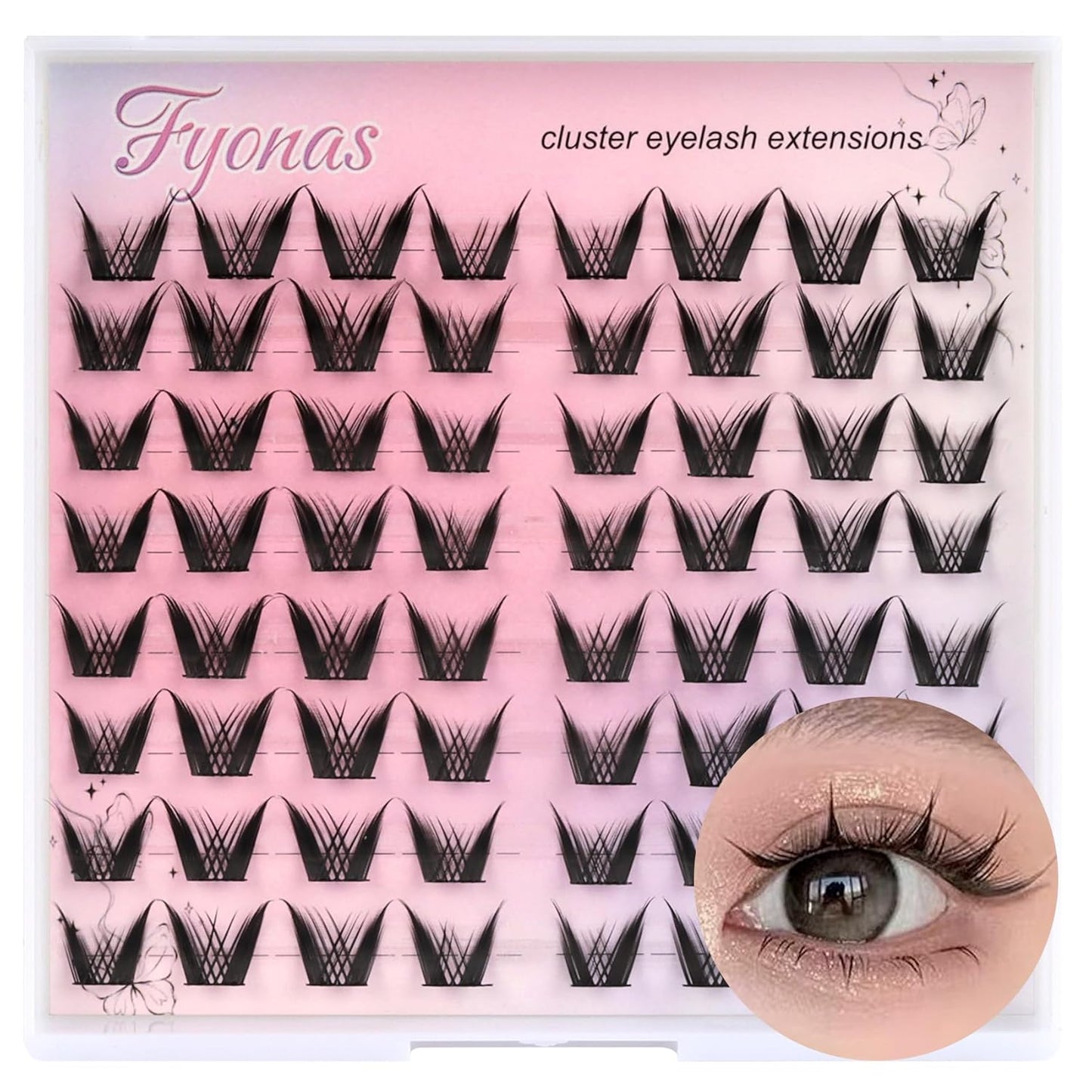 Lash Clusters Manga Eyelash Clusters Spiky Cluster Eyelash Extensions 80Pcs C Curl Individual Lashes Volume Anime Lash Clusters with Thin Band Cosplay Lashes DIY at Home (Cutey)