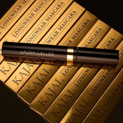 LAURA GELLER NEW YORK Kajal Longwear Mascara – Black – Volumizing, Lengthening, & Defining Mascara - Smudge‑Proof & Flake‑Proof Wear, Buildable Formula