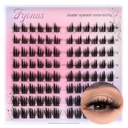 Lash Clusters Manga Eyelash Clusters Spiky Cluster Eyelash Extensions 80Pcs C Curl Individual Lashes Volume Anime Lash Clusters with Thin Band Cosplay Lashes DIY at Home (Cutey)