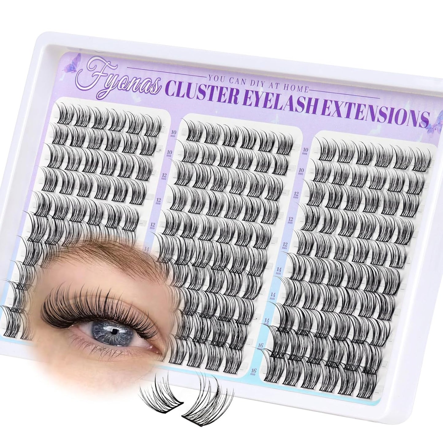 Lash Clusters Manga Eyelash Clusters Spiky Cluster Eyelash Extensions 80Pcs C Curl Individual Lashes Volume Anime Lash Clusters with Thin Band Cosplay Lashes DIY at Home (Cutey)