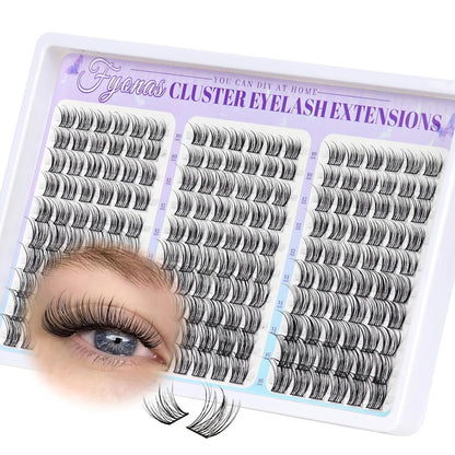 Lash Clusters Manga Eyelash Clusters Spiky Cluster Eyelash Extensions 80Pcs C Curl Individual Lashes Volume Anime Lash Clusters with Thin Band Cosplay Lashes DIY at Home (Cutey)