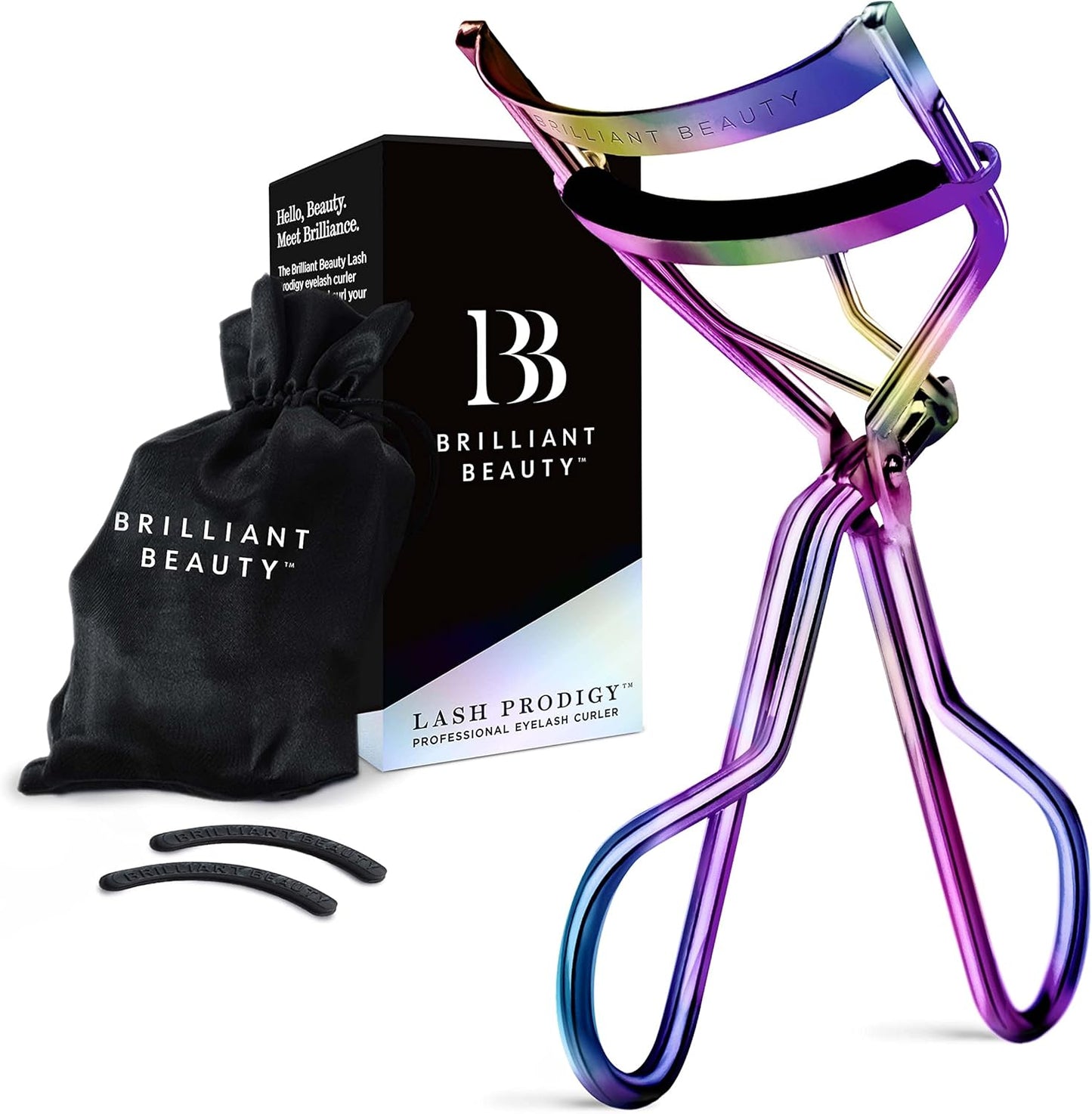 Eyelash Curler with Satin Bag & Refill Pads - Award Winning - No Pinching, Just Dramatically Curled Eyelashes for a Lash Lift in Seconds (Gold)