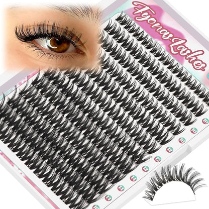 Lash Clusters Manga Eyelash Clusters Spiky Cluster Eyelash Extensions 80Pcs C Curl Individual Lashes Volume Anime Lash Clusters with Thin Band Cosplay Lashes DIY at Home (Cutey)