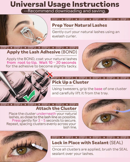 Goddvenus Manga Lash Clusters Natural Wispy 300 Pcs Fairy Eyelash Clusters 10-16mm Fluffy Cluster Eyelash Extensions Anime Cosplay No Plastic Feel Individual Lash Extension CC Curve