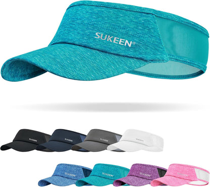 Sukeen Sports Sun Visor Men Women Lightweight Portable Cooling Stretchy Visor Hat for Running, Golf, Daily Wear