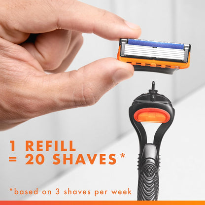 Gillette Fusion5 Men's 5-Blade Razor, 1 Razor Handle, 3 Blade Refills