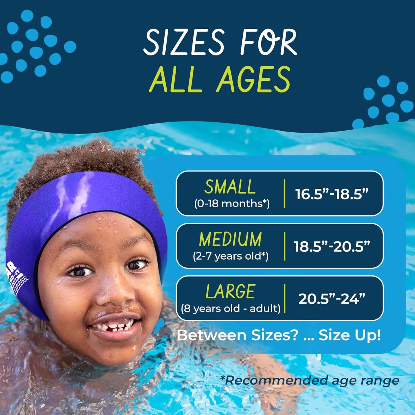 Earvolution Ear Band-It Ultra Swimming Headband for Kids and Adults - Invented by Ear, Nose, and Throat Physician - Custom Anti-Slip Grip Neoprene Maximizes Protection, 13 Color Options, 3 Sizes