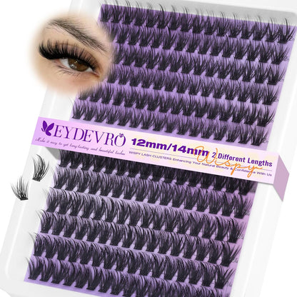 EYDEVRO Bunny Lash Clusters Manga Eyelash Clusters Wet Look Fairy Wispy Cluster Eyelash Extensions Anime Cluster Lashes 120 Pcs 10-16mm C Curl DIY Lash Extensions