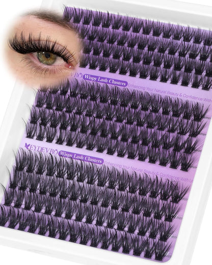 EYDEVRO Bunny Lash Clusters Manga Eyelash Clusters Wet Look Fairy Wispy Cluster Eyelash Extensions Anime Cluster Lashes 120 Pcs 10-16mm C Curl DIY Lash Extensions