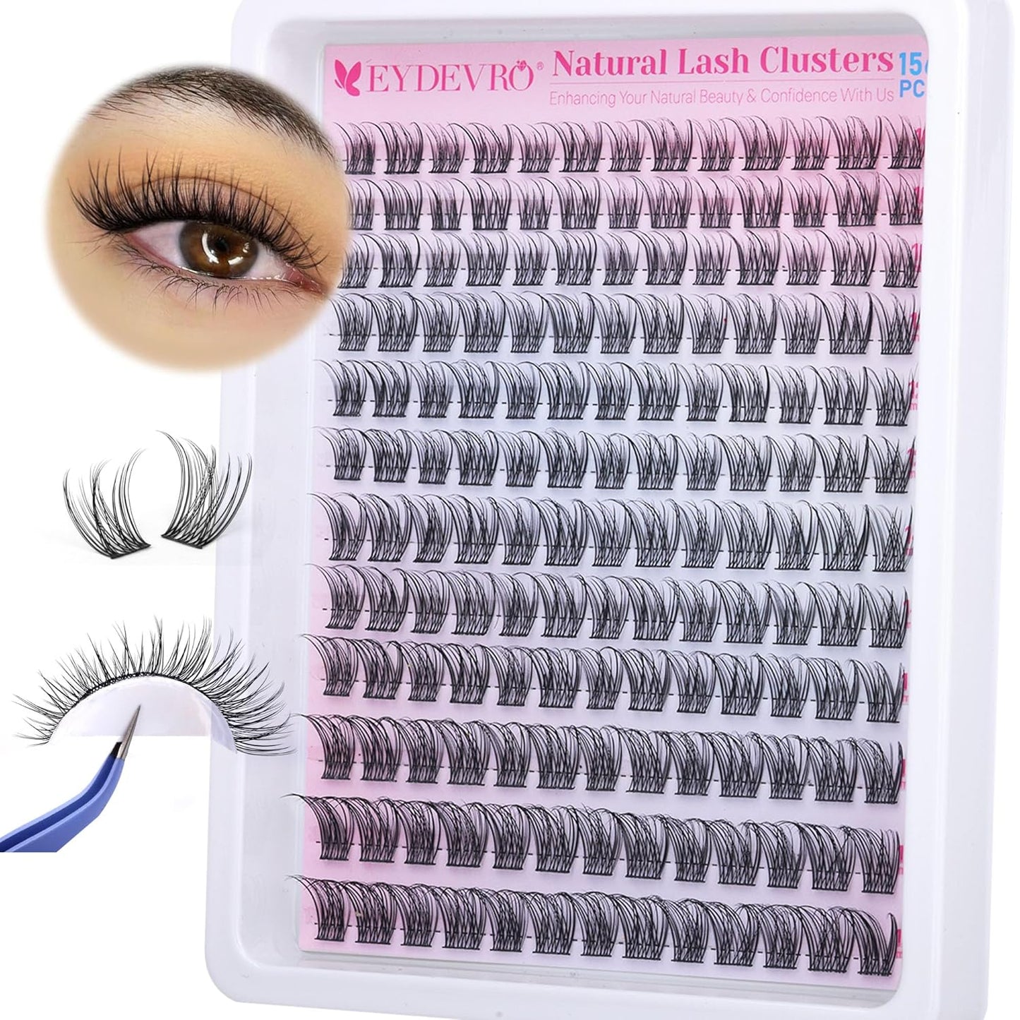 EYDEVRO Bunny Lash Clusters Manga Eyelash Clusters Wet Look Fairy Wispy Cluster Eyelash Extensions Anime Cluster Lashes 120 Pcs 10-16mm C Curl DIY Lash Extensions