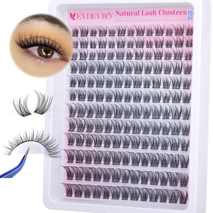 EYDEVRO Bunny Lash Clusters Manga Eyelash Clusters Wet Look Fairy Wispy Cluster Eyelash Extensions Anime Cluster Lashes 120 Pcs 10-16mm C Curl DIY Lash Extensions