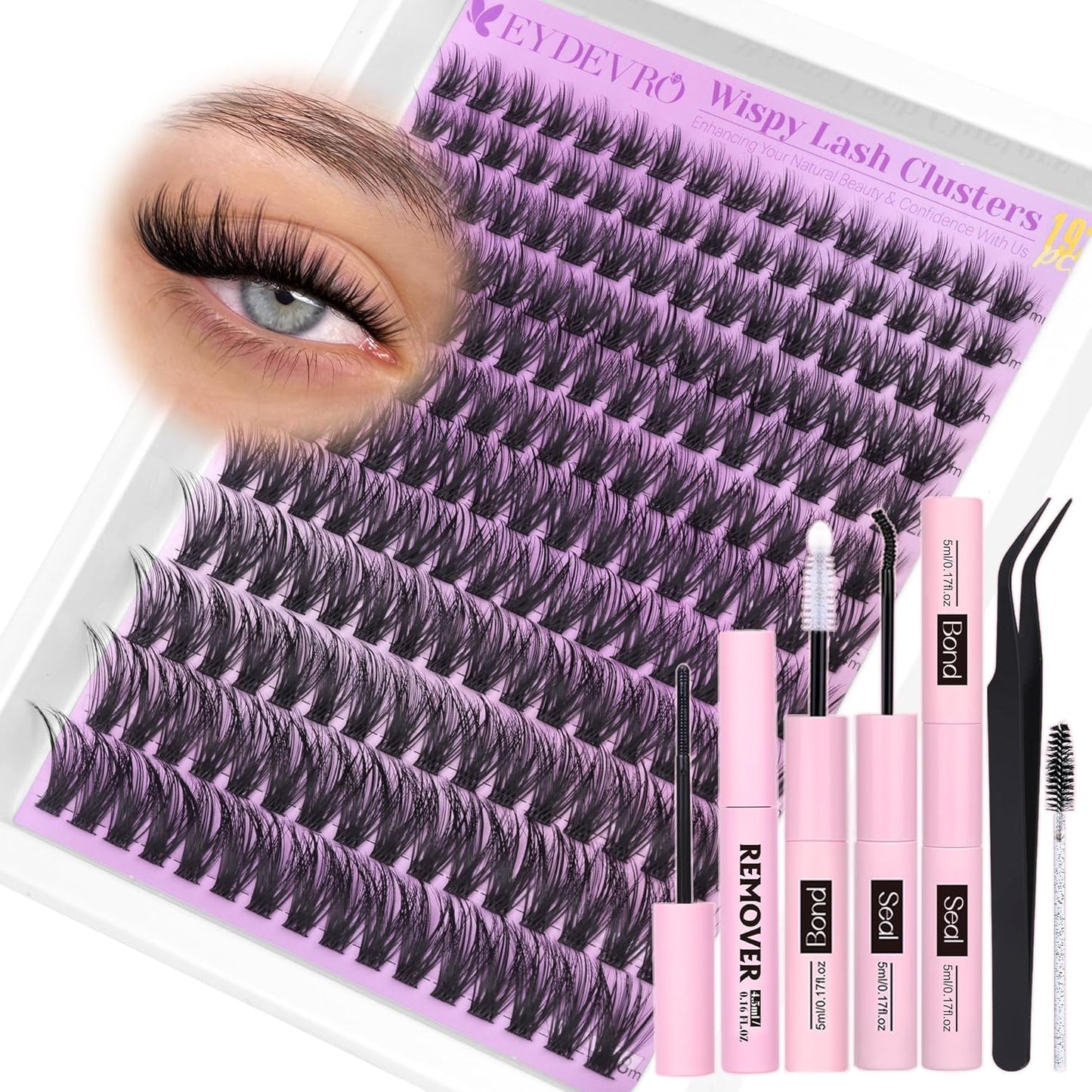 EYDEVRO Bunny Lash Clusters Manga Eyelash Clusters Wet Look Fairy Wispy Cluster Eyelash Extensions Anime Cluster Lashes 120 Pcs 10-16mm C Curl DIY Lash Extensions