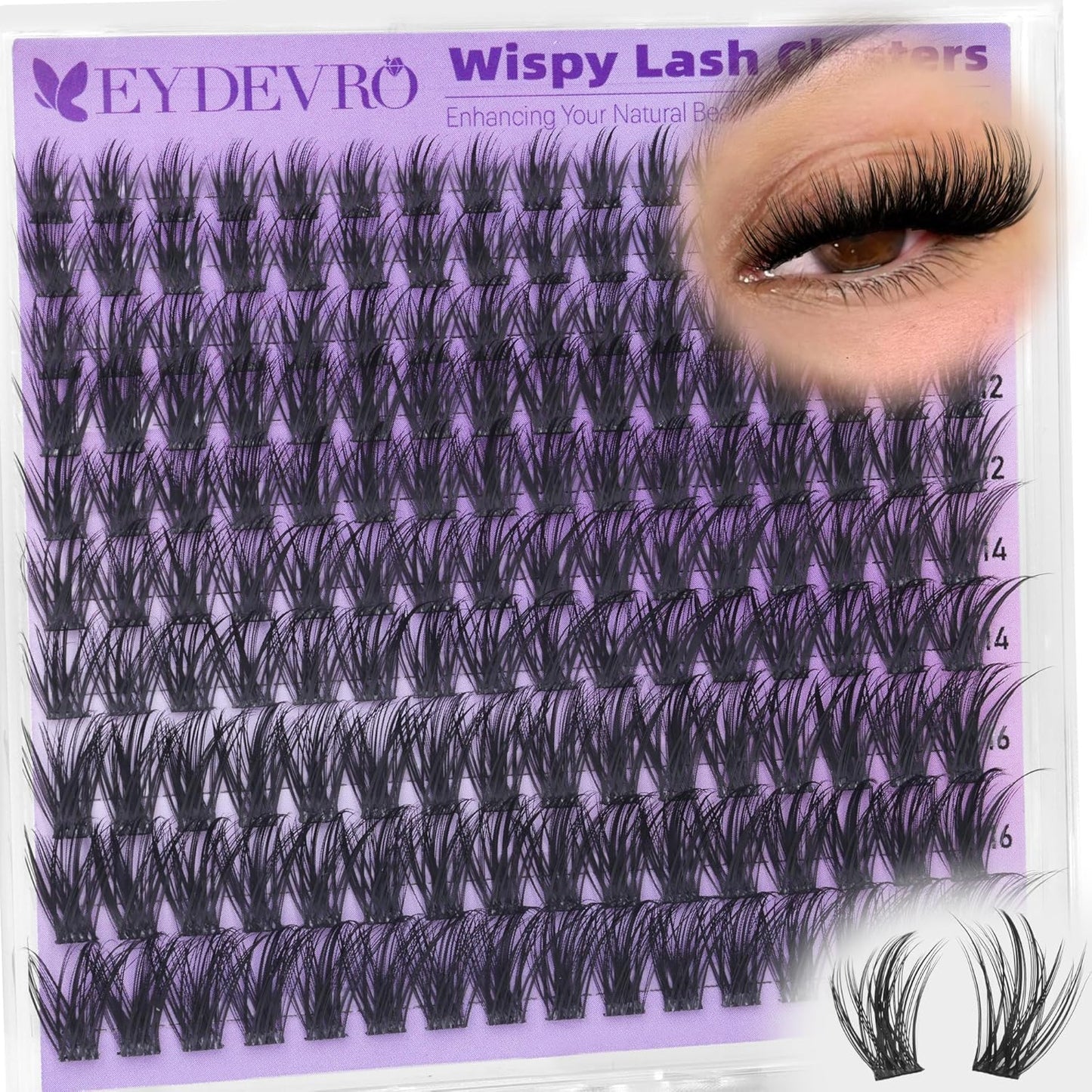 EYDEVRO Bunny Lash Clusters Manga Eyelash Clusters Wet Look Fairy Wispy Cluster Eyelash Extensions Anime Cluster Lashes 120 Pcs 10-16mm C Curl DIY Lash Extensions