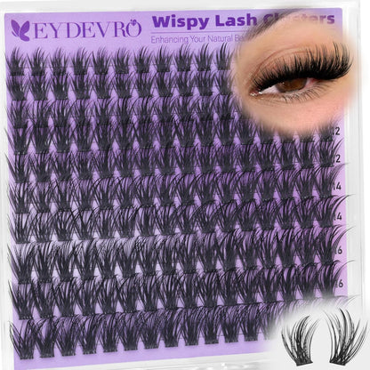 EYDEVRO Bunny Lash Clusters Manga Eyelash Clusters Wet Look Fairy Wispy Cluster Eyelash Extensions Anime Cluster Lashes 120 Pcs 10-16mm C Curl DIY Lash Extensions