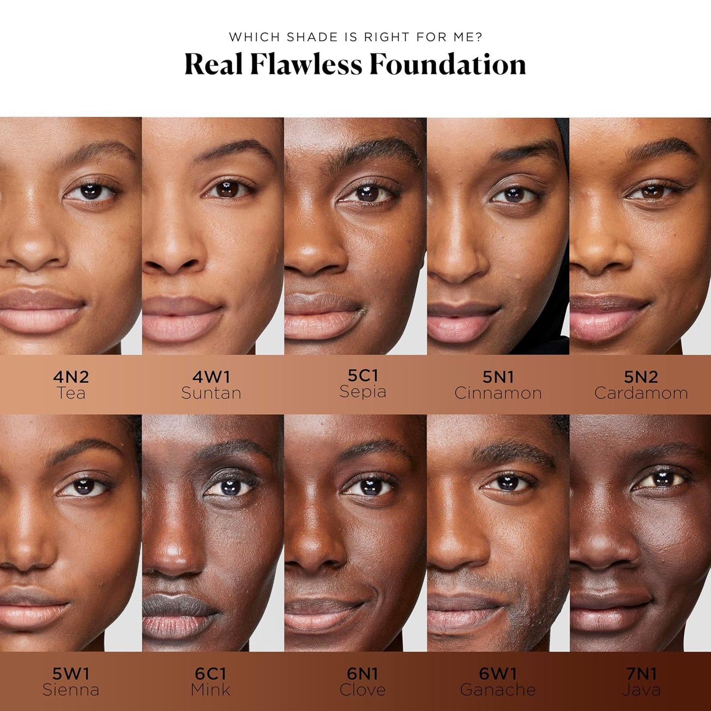 Real Flawless Weightless Perfecting Waterproof Foundation, Medium Coverage Foundation, Buildable Coverage, 12 HR wear, Non-comedogenic, 1oz