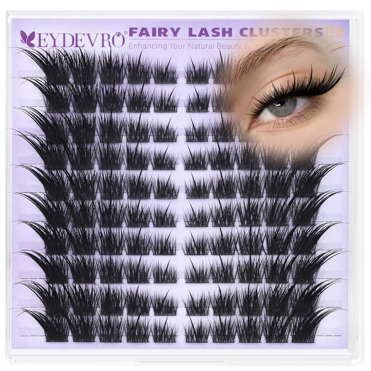 EYDEVRO Bunny Lash Clusters Manga Eyelash Clusters Wet Look Fairy Wispy Cluster Eyelash Extensions Anime Cluster Lashes 120 Pcs 10-16mm C Curl DIY Lash Extensions
