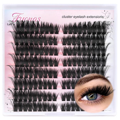 Lash Clusters Manga Eyelash Clusters Spiky Cluster Eyelash Extensions 80Pcs C Curl Individual Lashes Volume Anime Lash Clusters with Thin Band Cosplay Lashes DIY at Home (Cutey)